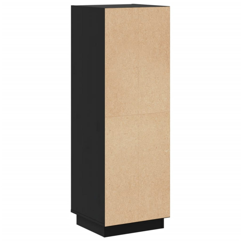 Szafka, czarna, 37x34x110 cm, lite drewno sosnowe