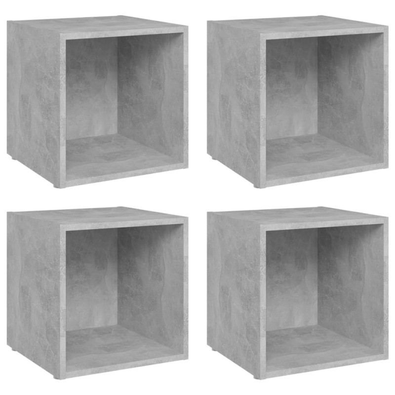 Szafki pod TV, 4 szt., szarość betonu, 37x35x37 cm