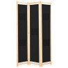 Parawan 3-panelowy, czarny, 120x170x4 cm, tkanina