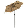 Parasol ogrodowy z LED, taupe, 200x211 cm, aluminium