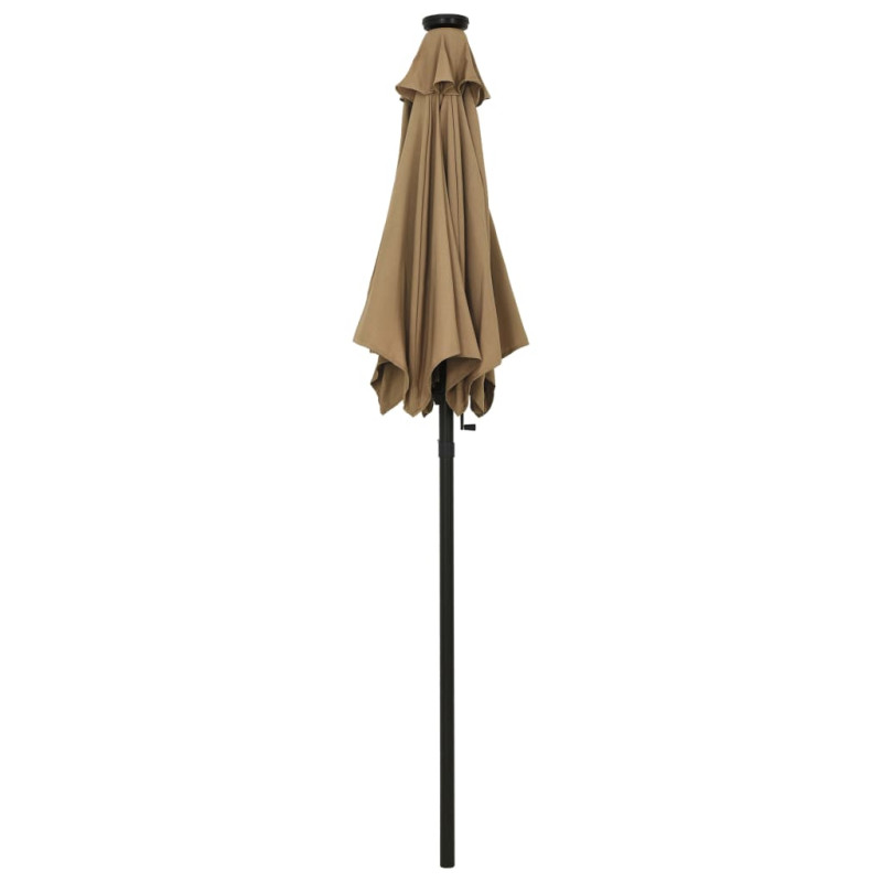Parasol ogrodowy z LED, taupe, 200x211 cm, aluminium