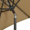 Parasol ogrodowy z LED, taupe, 200x211 cm, aluminium