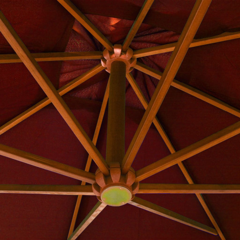 Parasol ogrodowy wiszący, jodłowy słupek, terakota, 3x3 m