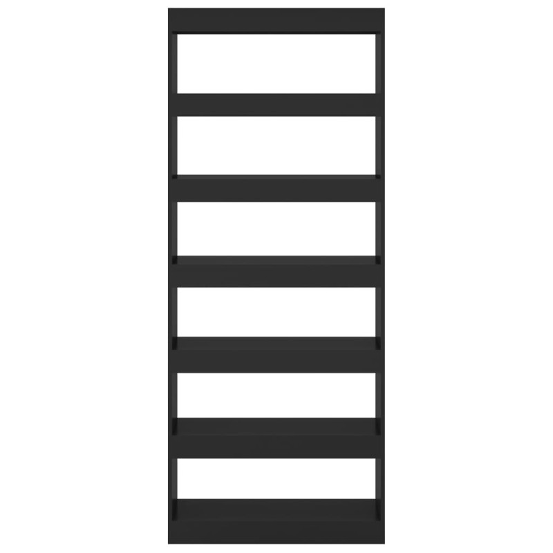 Regał na książki/przegroda, czarny, 80x30x198 cm