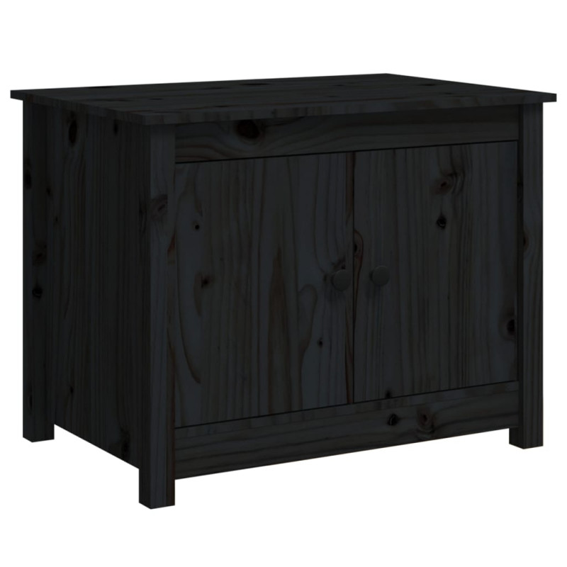 Stolik kawowy, czarny, 71x49x55 cm, lite drewno sosnowe
