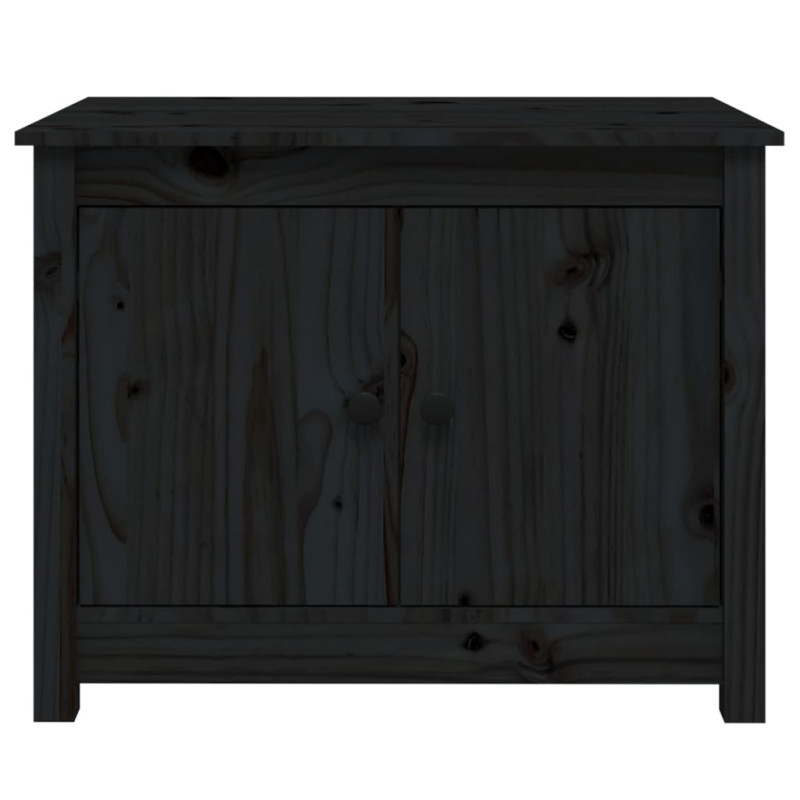 Stolik kawowy, czarny, 71x49x55 cm, lite drewno sosnowe