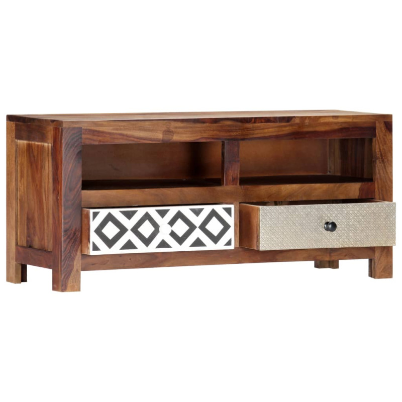 Szafka pod TV, 90 x 30 x 40 cm, lite drewno sheesham