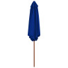 Parasol ogrodowy na drewnianym słupku, niebieski, 270 cm