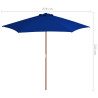 Parasol ogrodowy na drewnianym słupku, niebieski, 270 cm