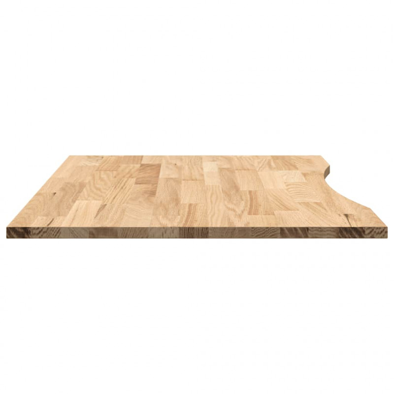 Blat biurka, surowe, 100x80x2,5 cm, lite drewno dębowe