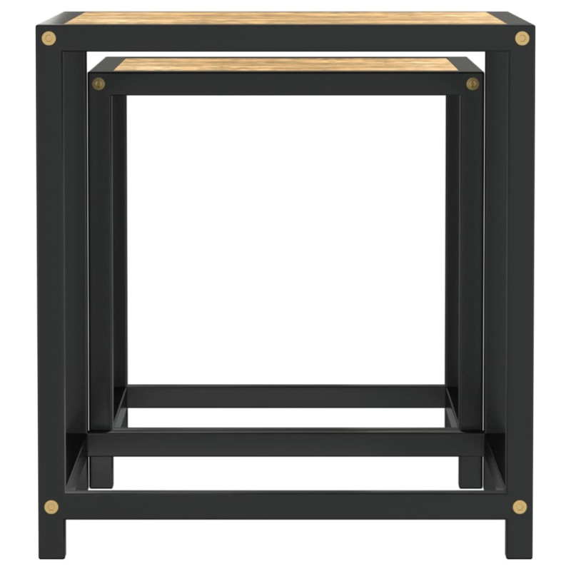 Stoliki herbaciane, 2 szt., MDF, czarno-żółte