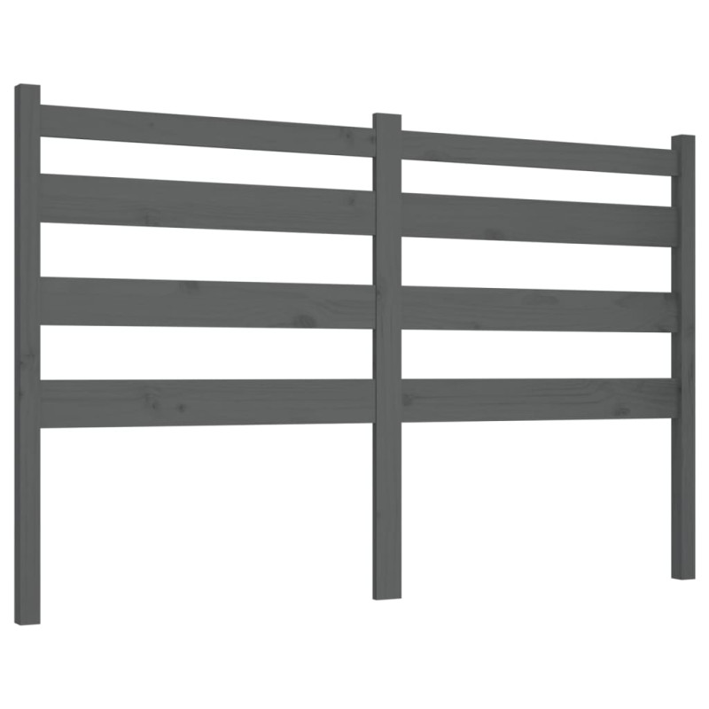 Wezgłowie łóżka, szare, 166x4x100 cm, lite drewno sosnowe