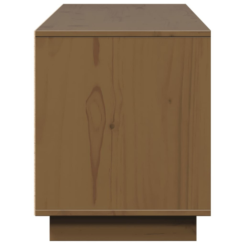 Szafka pod TV, miodowy brąz, 156x37x45 cm, lite drewno sosnowe