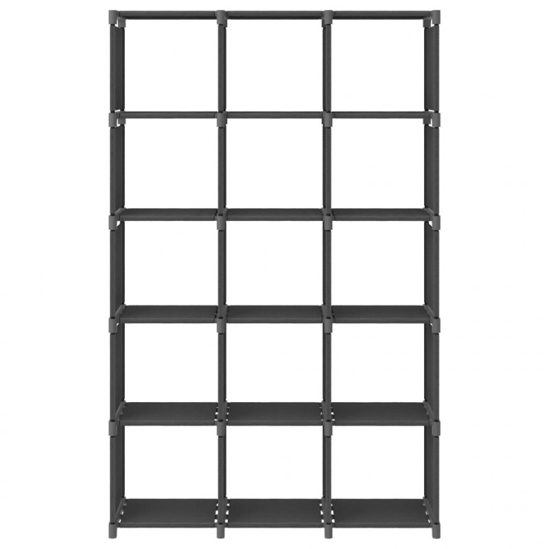 Regał z 15 przegrodami, szary, 103x30x175,5 cm, tkanina