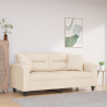 2-osobowa sofa z poduszkami, beżowa, 140 cm, mikrofibra