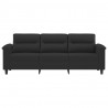 3-osobowa sofa, czarny, 180 cm, tapicerowana mikrofibrą