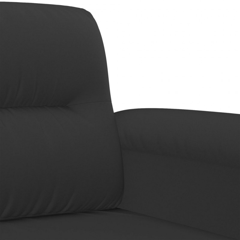 3-osobowa sofa, czarny, 180 cm, tapicerowana mikrofibrą