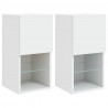 Szafki pod telewizor, z LED, 2 szt., białe, 30,5x30x60 cm