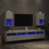 Szafki pod telewizor, z LED, 2 szt., białe, 30,5x30x60 cm