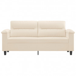 Sofa 2-osobowa, beżowy, 140 cm, tapicerowana mikrofibrą