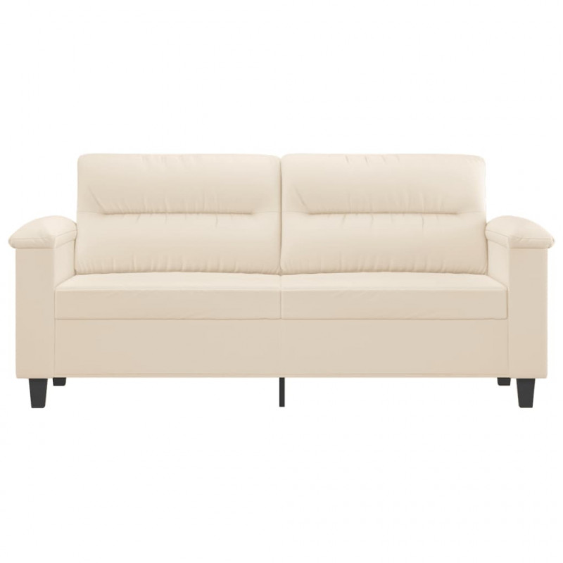 Sofa 2-osobowa, beżowy, 140 cm, tapicerowana mikrofibrą