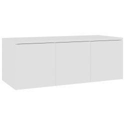 Szafka pod TV, biała, 80x34x30 cm, materiał drewnopochodny