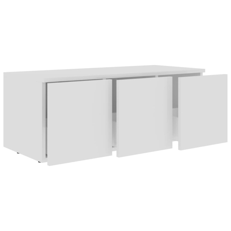 Szafka pod TV, biała, 80x34x30 cm, materiał drewnopochodny