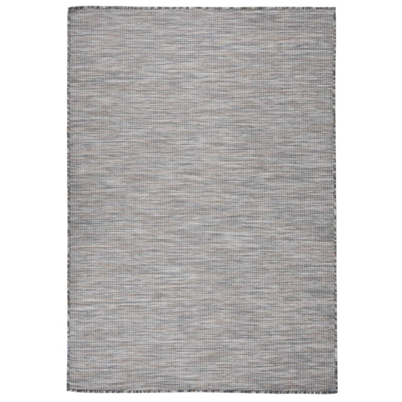 Dywan zewnętrzny o płaskim splocie 160x230cm, brązowo-niebieski