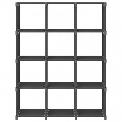 Regał z 12 przegrodami, szary, 103 x 30 x 141 cm, tkanina