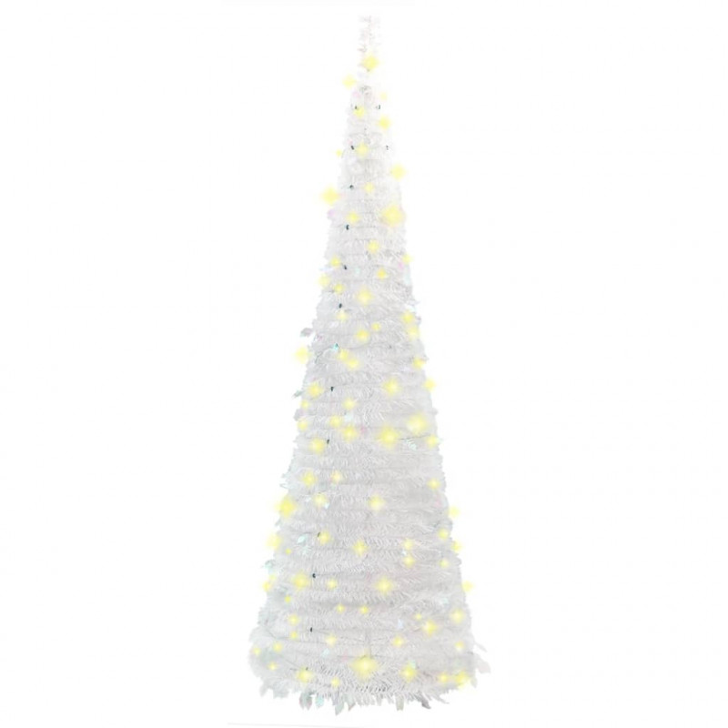 Sztuczna choinka typu pop-up, 150 LED, biała, 180 cm