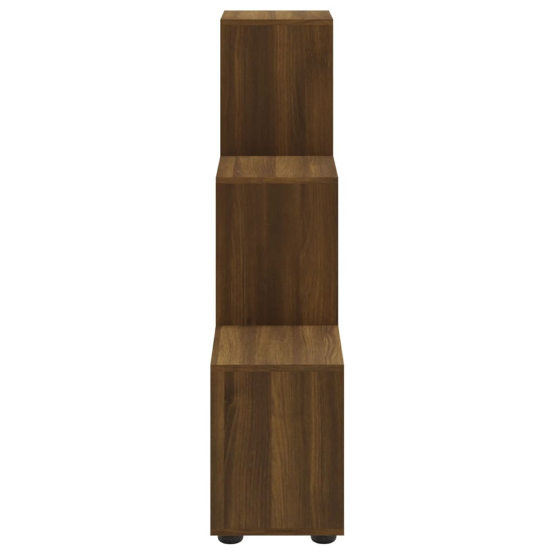 Regał schodkowy, brązowy dąb, 107 cm, materiał drewnopochodny