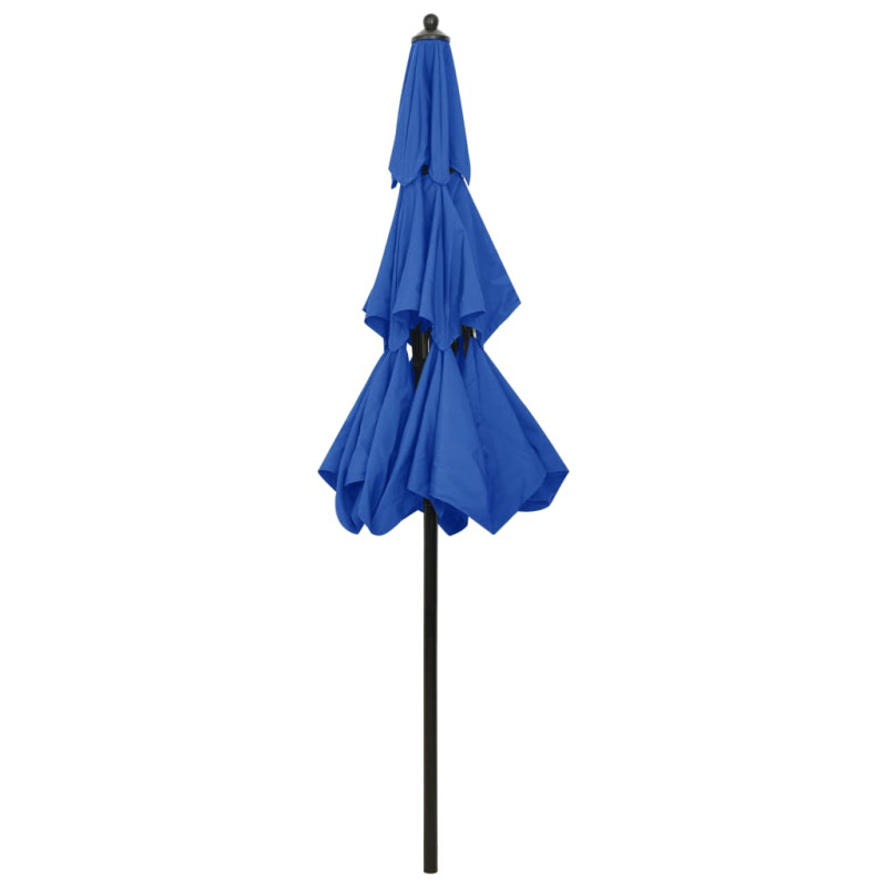 3-poziomowy parasol na aluminiowym słupku, niebieski, 2,5 m
