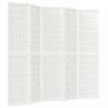Składany parawan 5-panelowy, styl japoński, 200x170 cm, biały