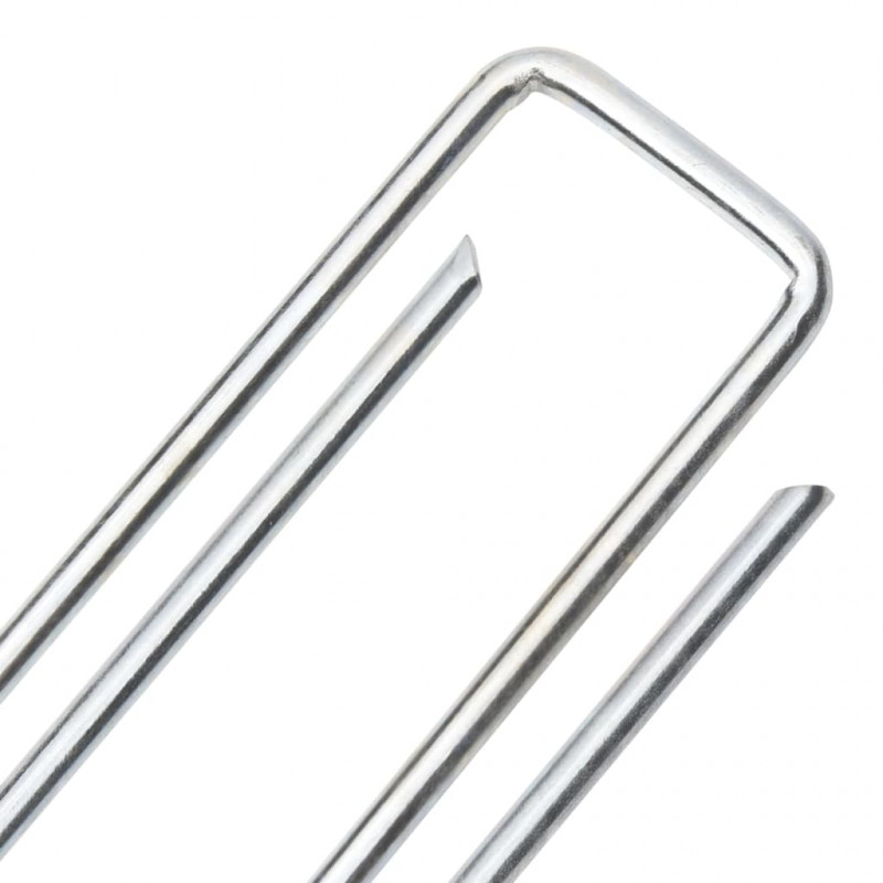 Kołki gruntowe w kształcie litery U, 50 szt., 20x4 cm, stal