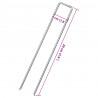 Kołki gruntowe w kształcie litery U, 50 szt., 20x4 cm, stal