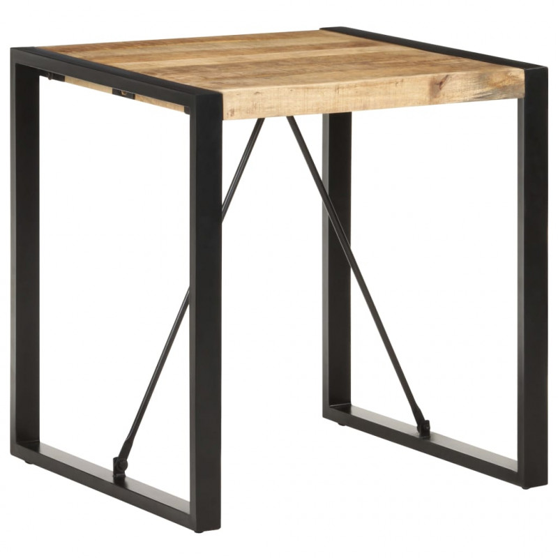 Stolik jadalniany, 70x70x75 cm, lite, surowe drewno mango