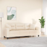 3-osobowa sofa z poduszkami, beżowa, 180 cm, mikrofibra