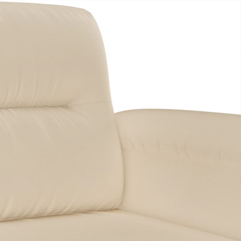 3-osobowa sofa, kremowa, 180 cm, tapicerowana mikrofibrą