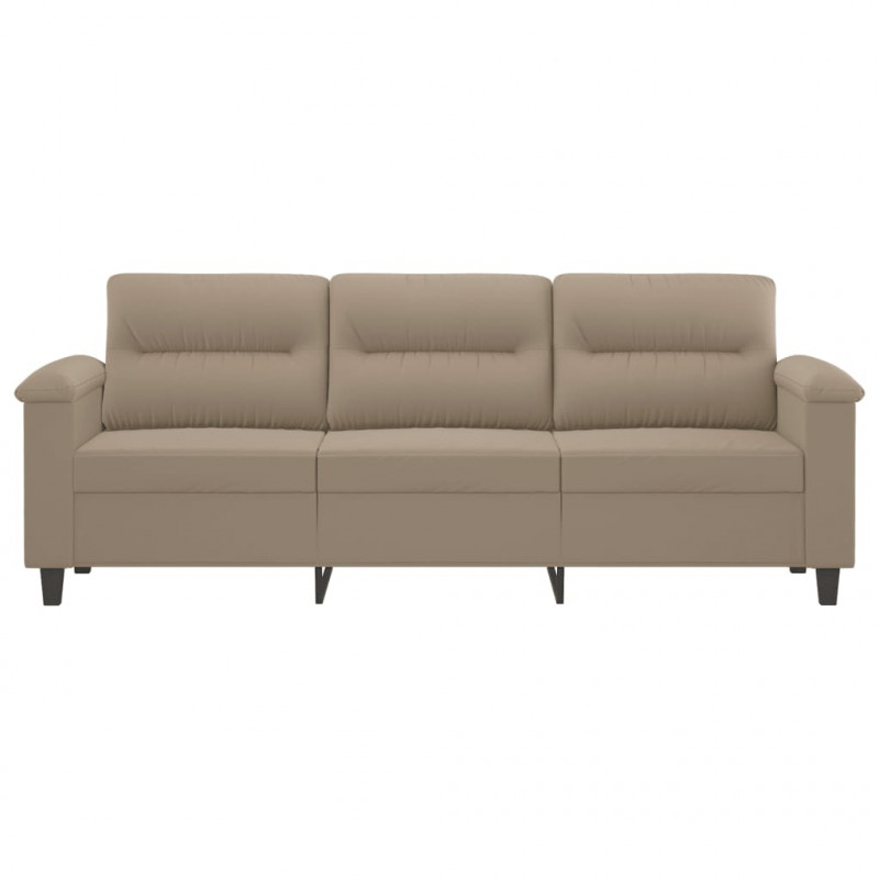 3-osobowa sofa, taupe, 180 cm, tapicerowana mikrofibrą