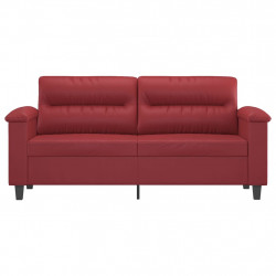 2-osobowa sofa, winna czerwień, 140 cm, sztuczna skóra