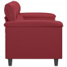 2-osobowa sofa, winna czerwień, 140 cm, sztuczna skóra