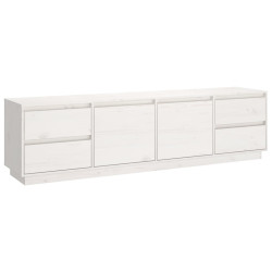Szafka pod telewizor, biała, 176x37x47,5cm, lite drewno sosnowe