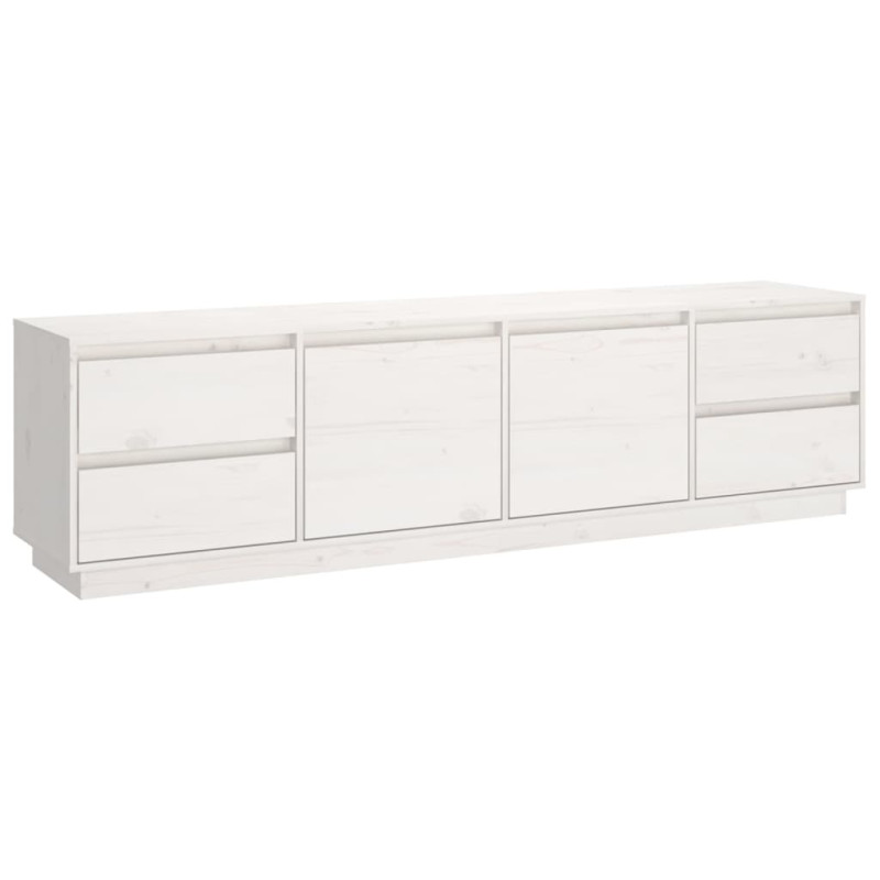 Szafka pod telewizor, biała, 176x37x47,5cm, lite drewno sosnowe