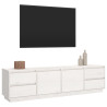 Szafka pod telewizor, biała, 176x37x47,5cm, lite drewno sosnowe