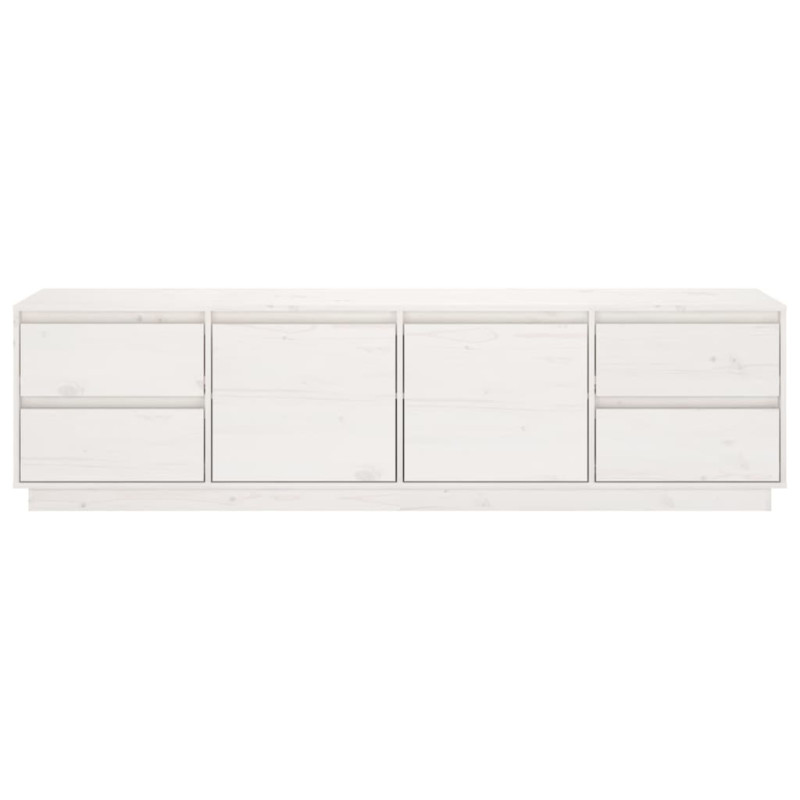 Szafka pod telewizor, biała, 176x37x47,5cm, lite drewno sosnowe