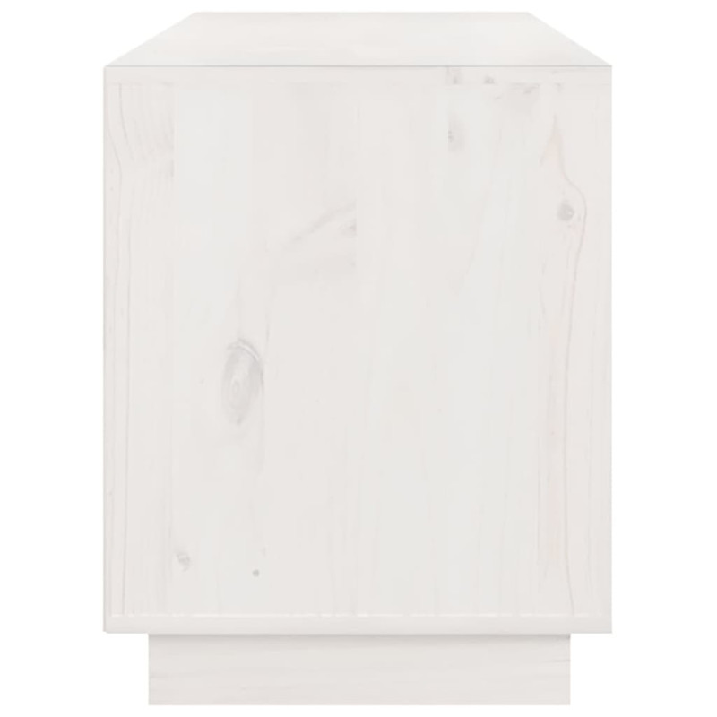 Szafka pod telewizor, biała, 176x37x47,5cm, lite drewno sosnowe
