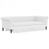 Sofa rozsuwana z szufladami, biała, 90x200 cm, sztuczna skóra