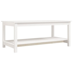 Stolik kawowy, biały, 110x55x45 cm, lite drewno sosnowe