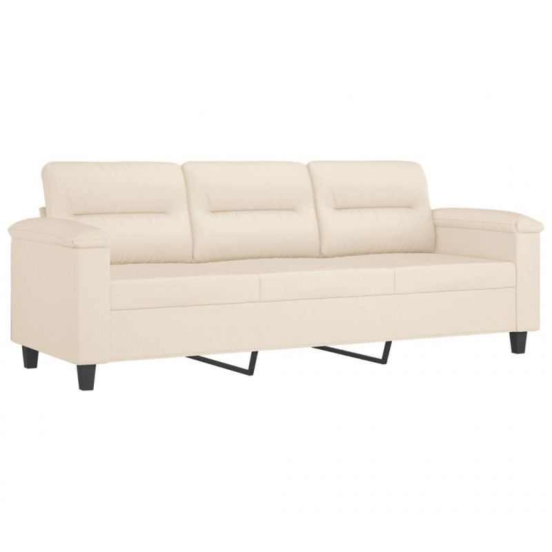 3-osobowa sofa, beżowy, 180 cm, tapicerowana mikrofibrą