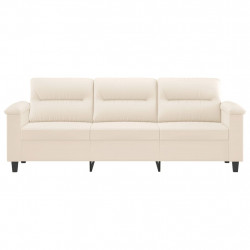 3-osobowa sofa, beżowy, 180 cm, tapicerowana mikrofibrą